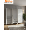 6 Kapaklı 3 Çekmeceli Gardırop