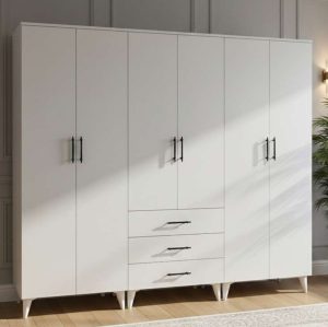 6 Kapaklı 3 Çekmeceli Gardırop